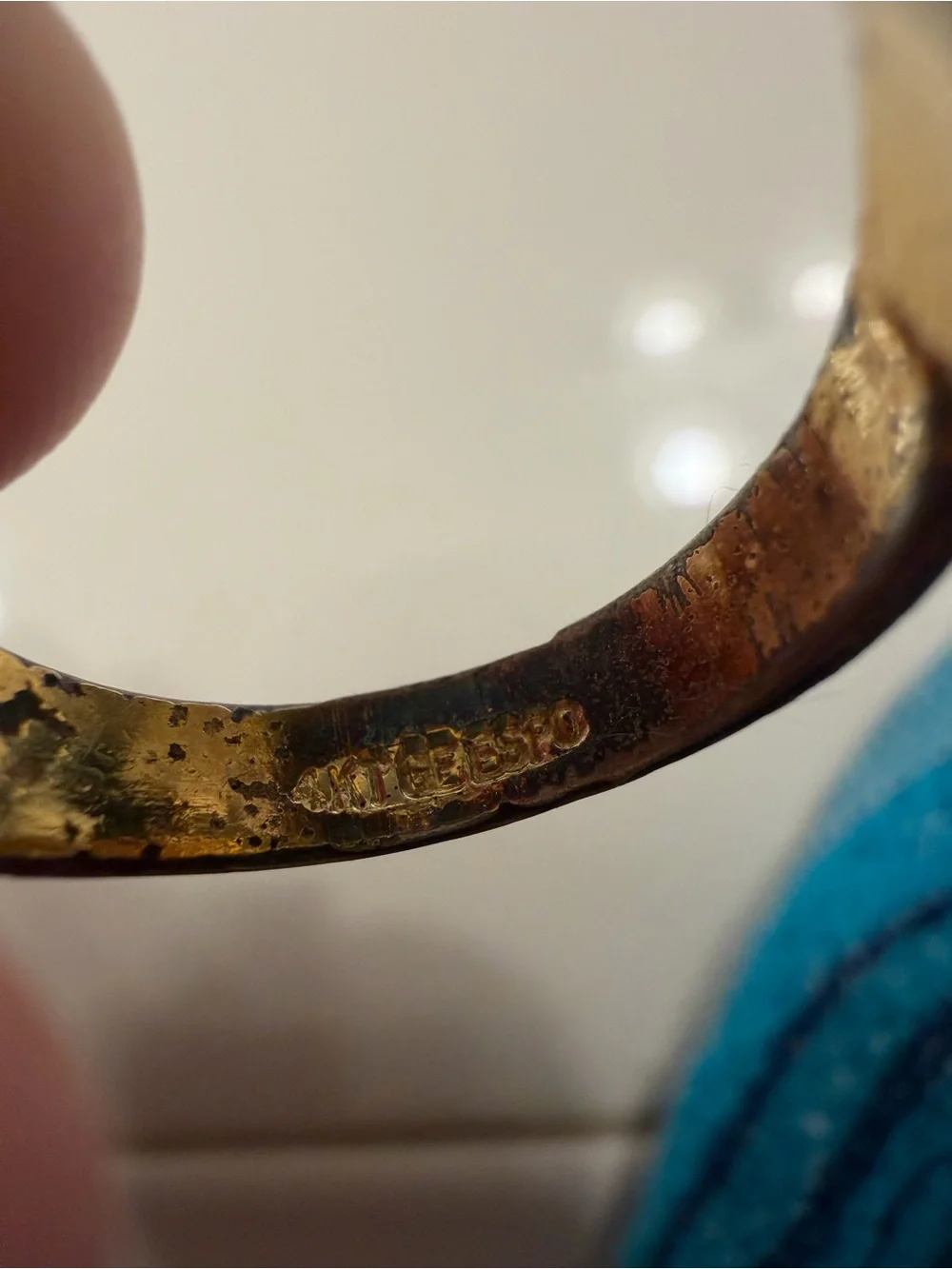 Vintage ESPO Joseph Esposito 14KT GE Two Tone Floral Leaf Statement Ring